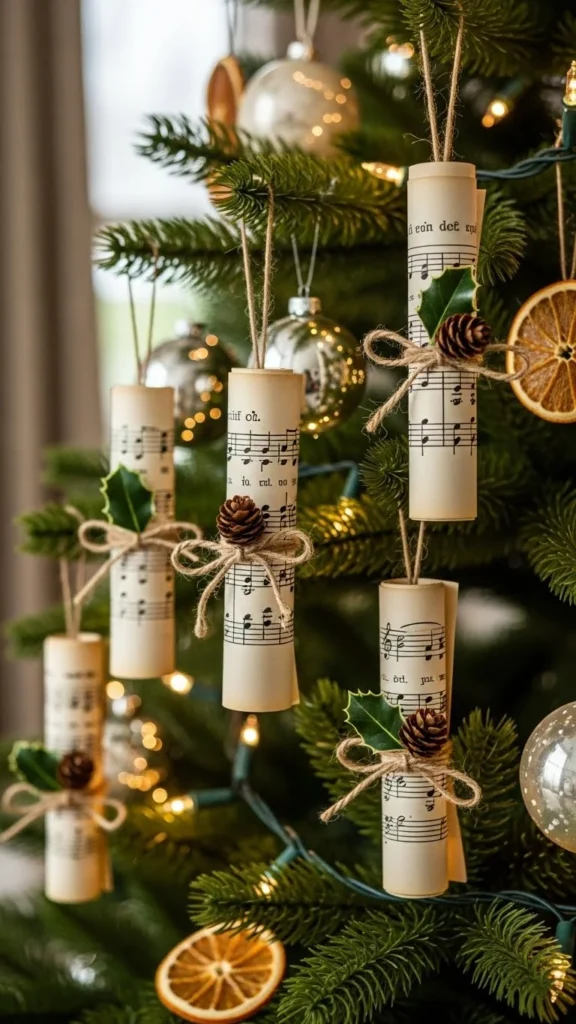 Sheet Music Paper Ornaments