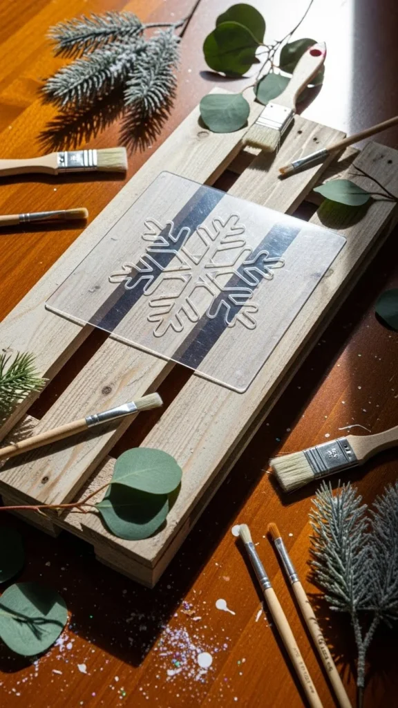 Snowflake Cut-Out Pallet Sign