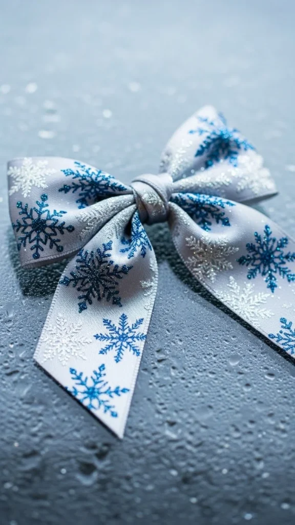 Snowflake Printed Bow