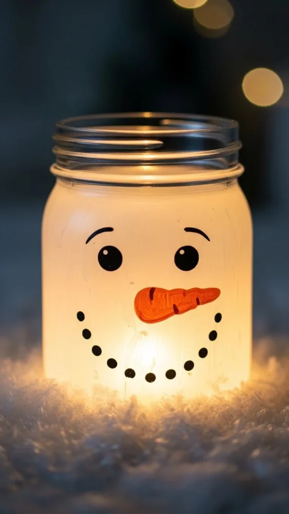 Snowman Face Jar