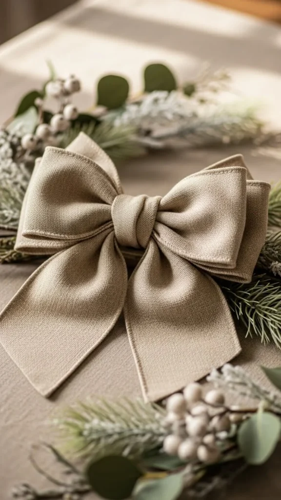 Soft Beige Neutral Bow