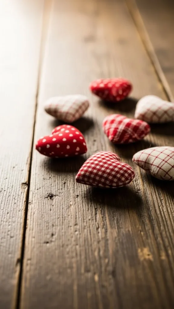 Stuffed Fabric Hearts