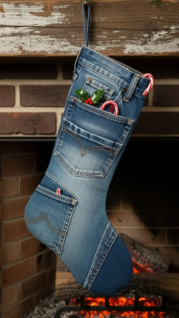 Upcycled Denim Stocking