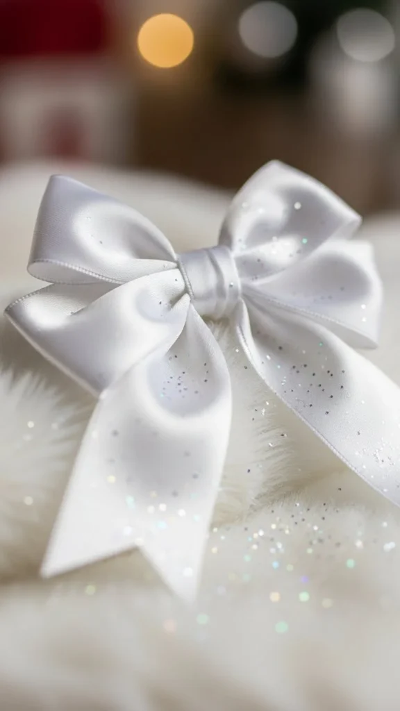 White Satin Snowfall Bow
