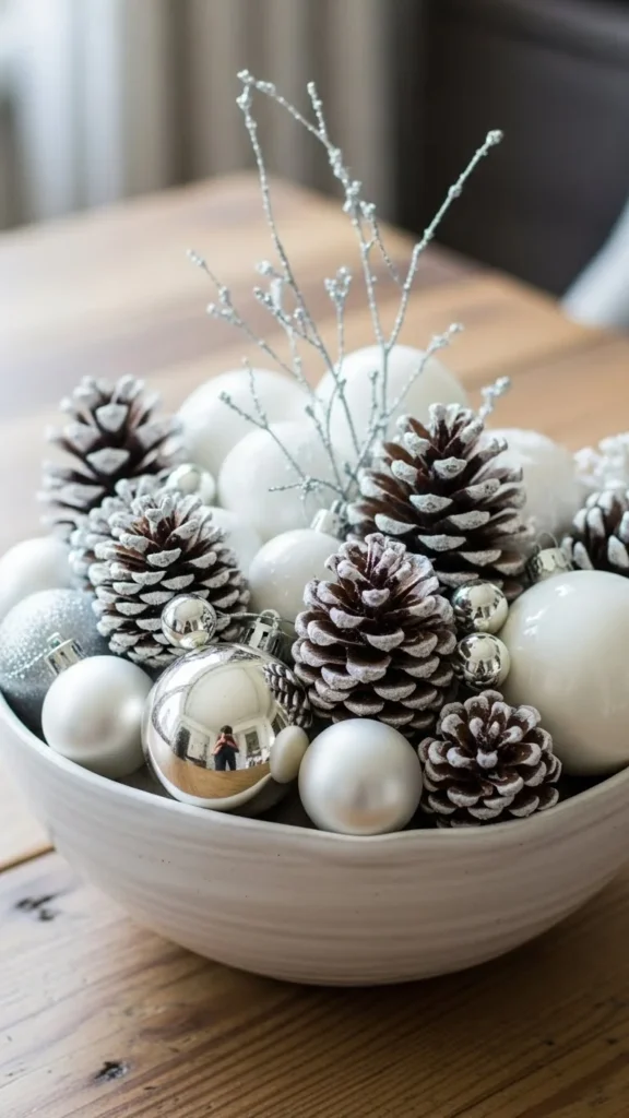 White & Silver Winter Bowl