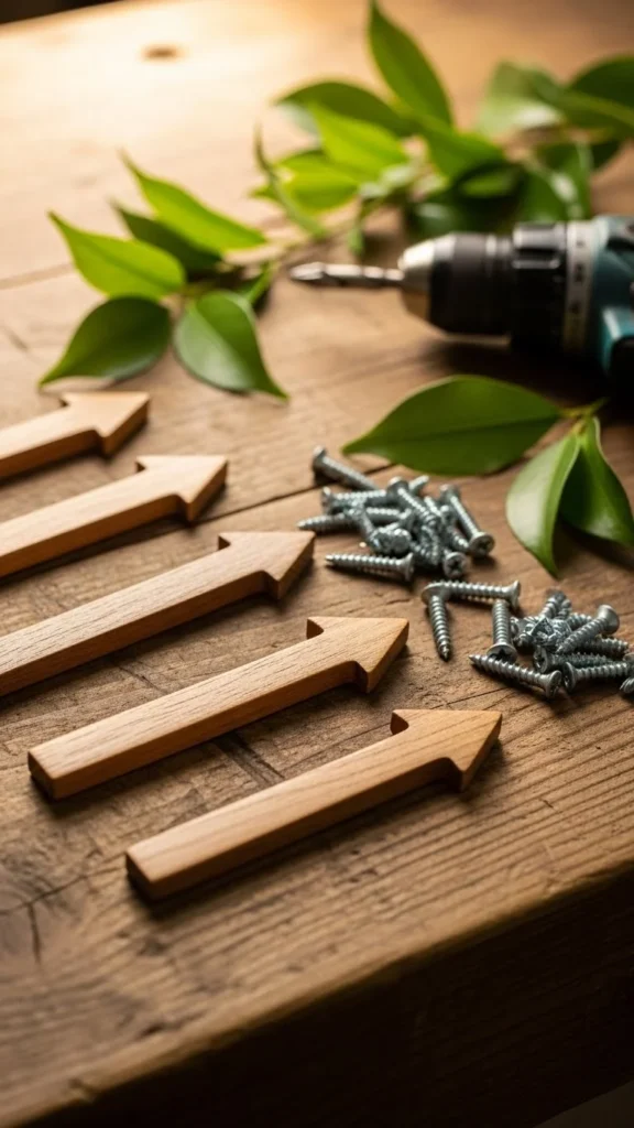 Wooden Arrow Direction Sign