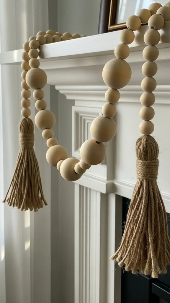 Wooden Bead Farmhouse Garland