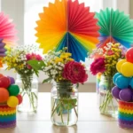 25 Dazzling Rainbow Centerpieces That Brighten Your Party Setup