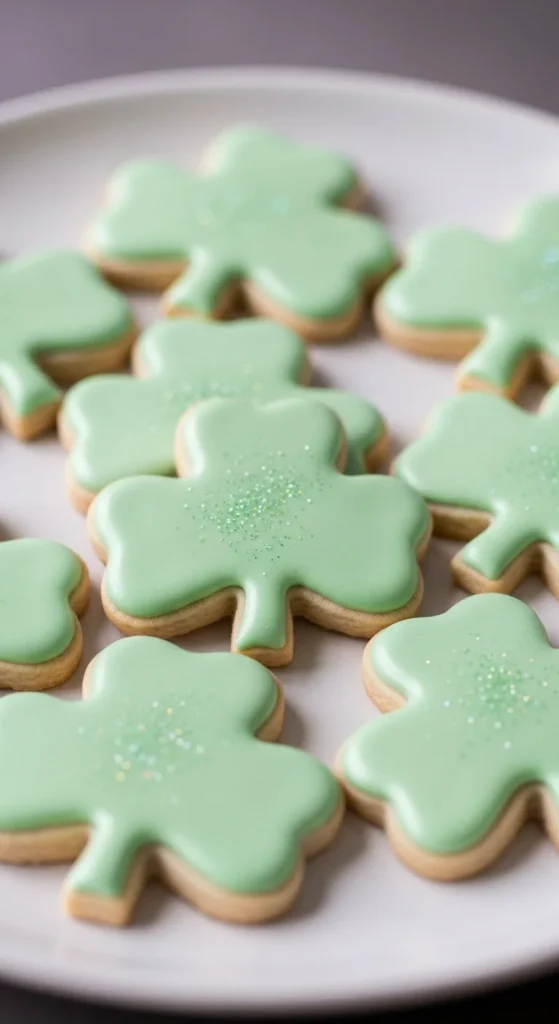 Almond Flour Shamrock Cookies
