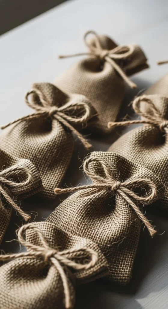Burlap Scrap Gift Bags