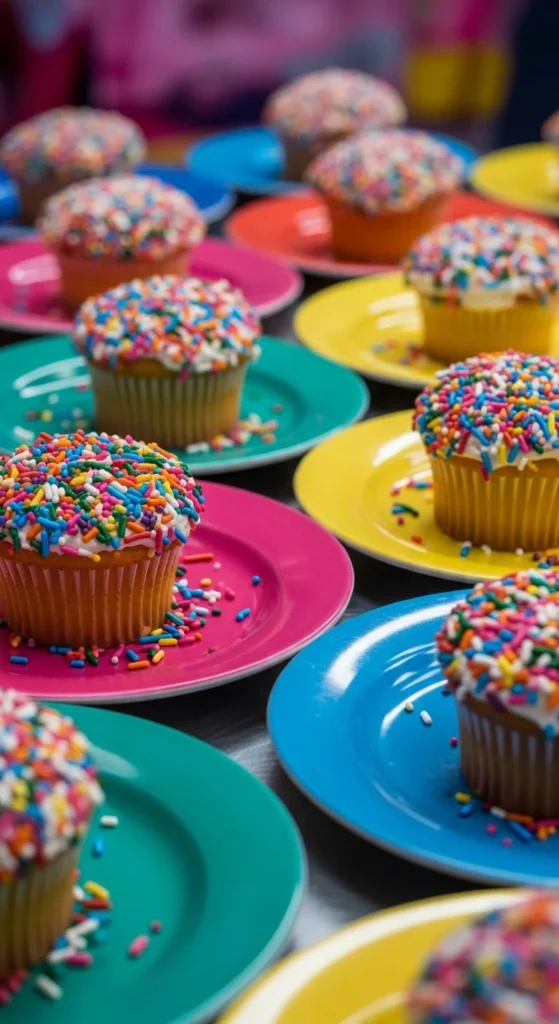 Carnival Sprinkle Cupcakes