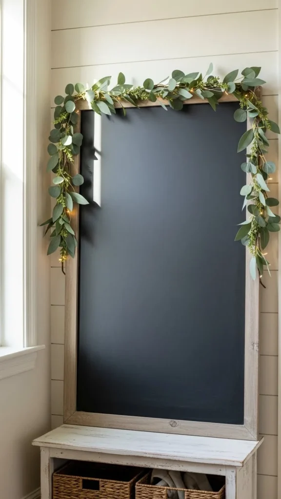 Chalkboard With Seasonal Garland