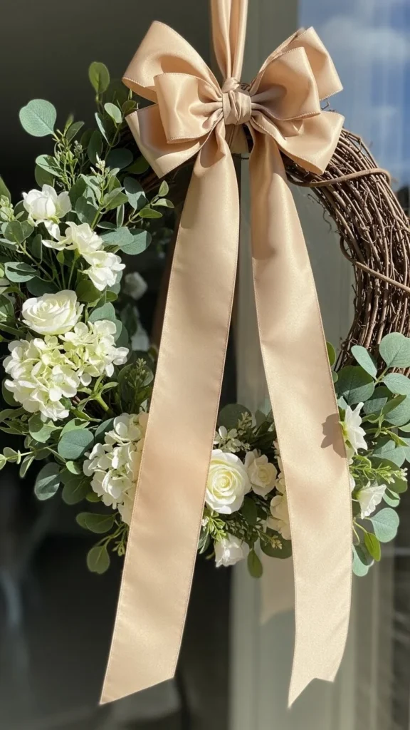 Champagne Satin Tail Bow