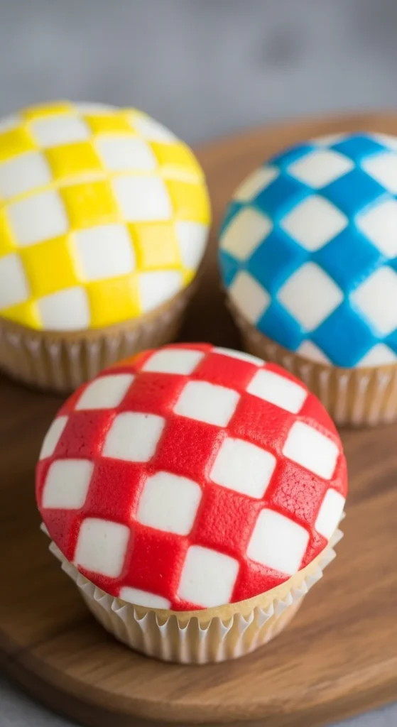 Checkered Celebration Cupcakes