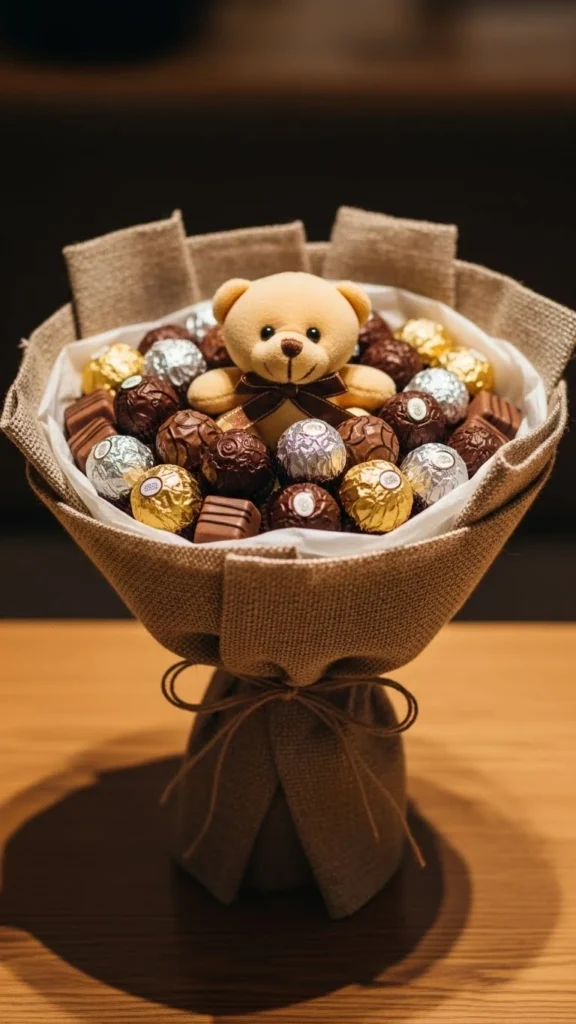 Chocolate Teddy Accent Bouquet