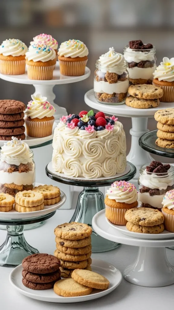 Choose Desserts That Mix Heights, Shapes, and Textures