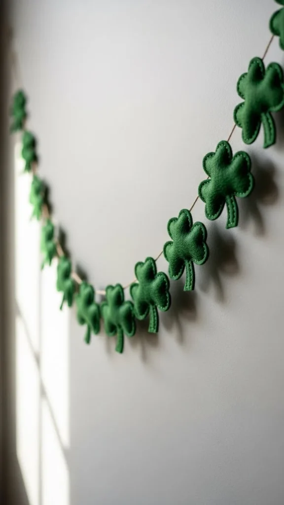 Classic Felt Shamrock Garland