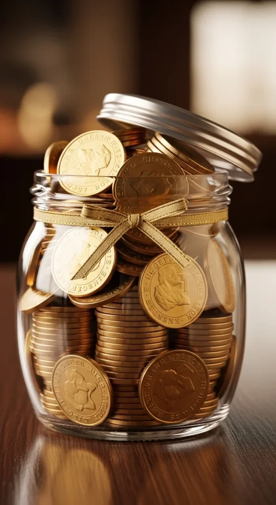 Classic Gold Coin Jar
