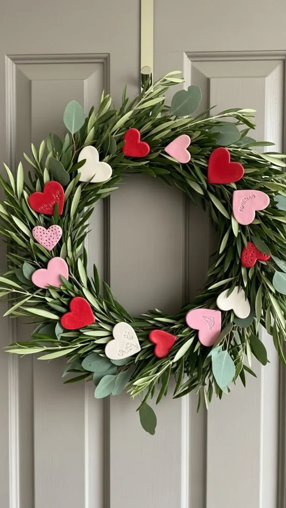Clay Heart Accent Wreath