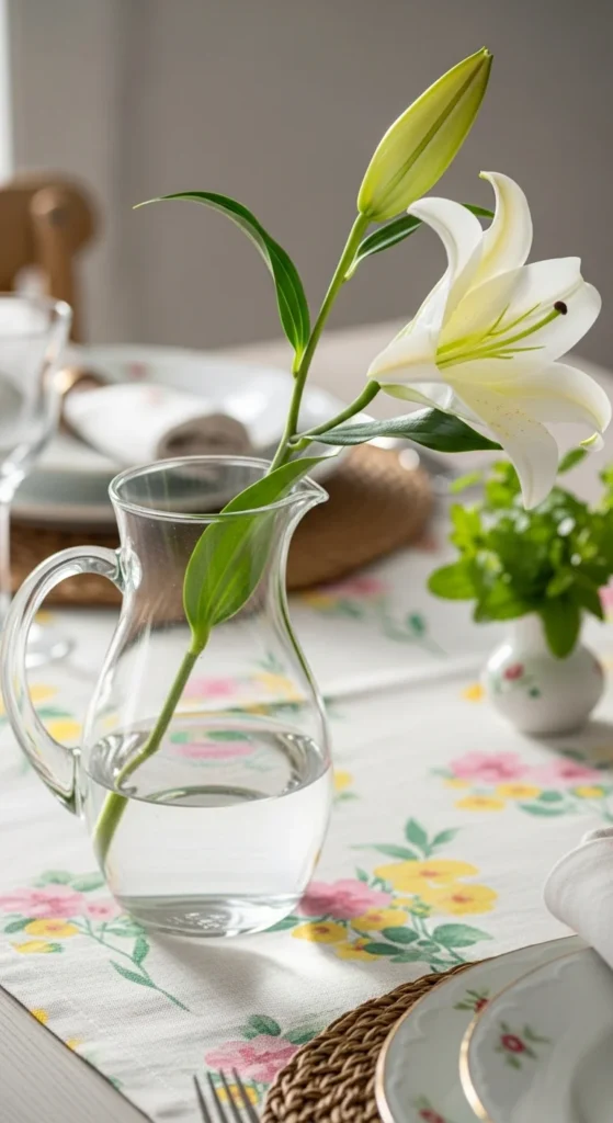Clear Pitcher With Single Stem