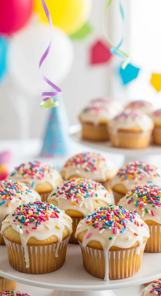 Confetti Drizzle Cupcakes