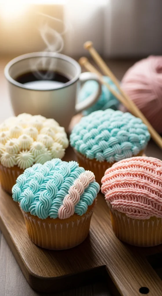 Cozy Knit-Look Cupcakes
