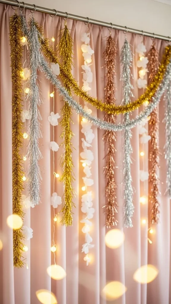 Curtain Rod Garland Wall