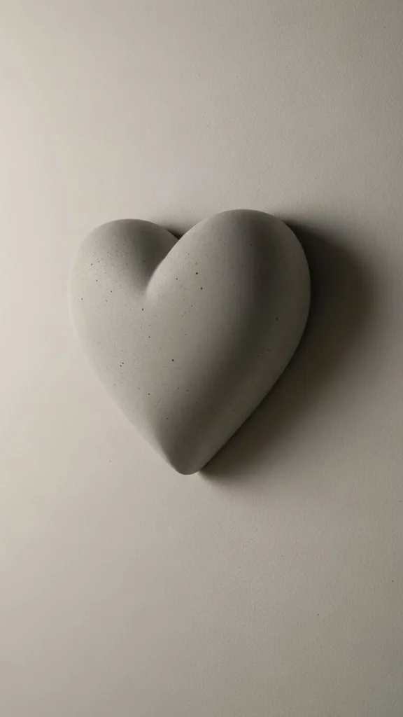 DIY Concrete Heart Wall Art