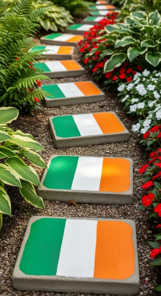  DIY Irish Flag Garden Stepping Stones