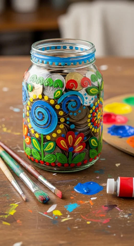 DIY Painted Coin Jar