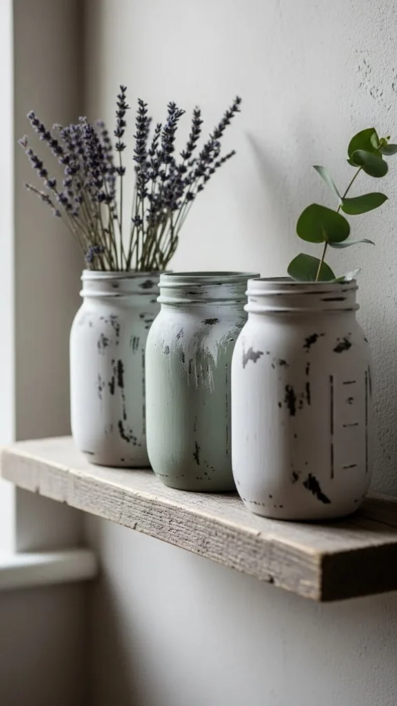 Distressed Paint Mason Jars