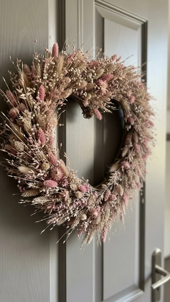 Dried Flower Heart Wreath