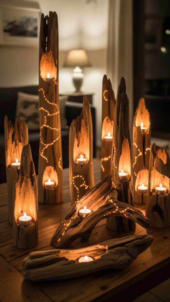 Driftwood Candle Holders