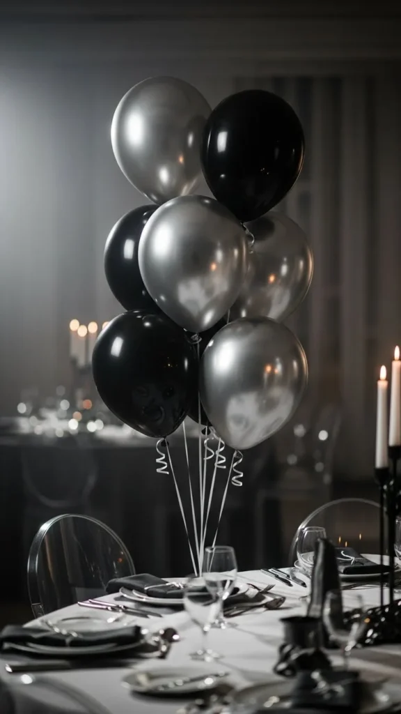 Elegant Black and Silver Bouquet