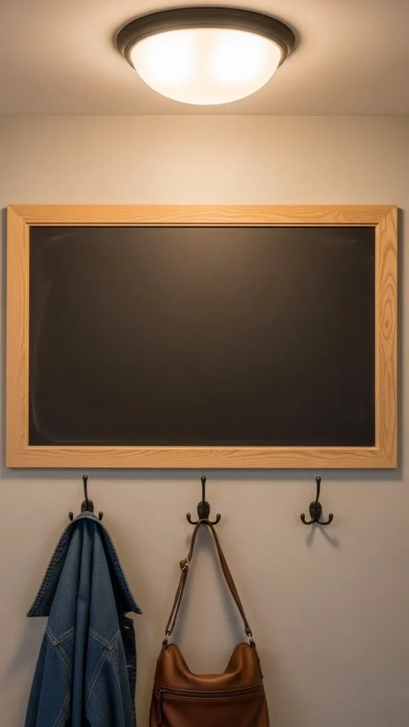 Entry Chalkboard With Hooks