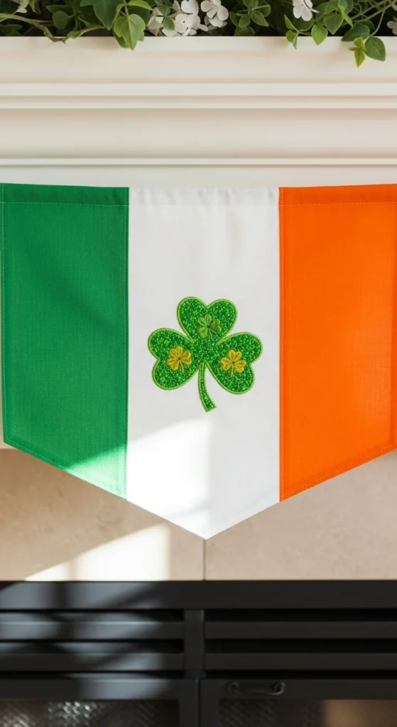 Fabric Banner with Embellished Shamrocks