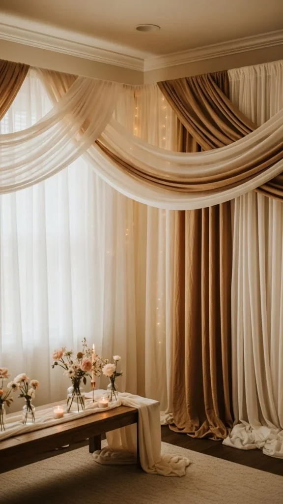 Fabric Draped Corner Setup