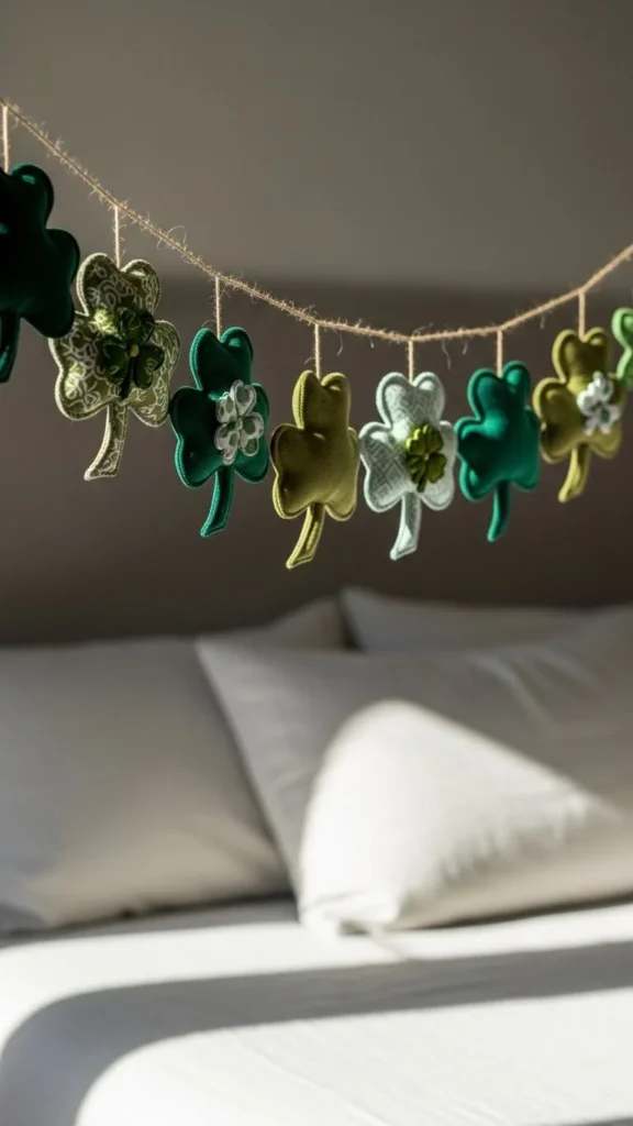 Fabric Scrap Clover Garland