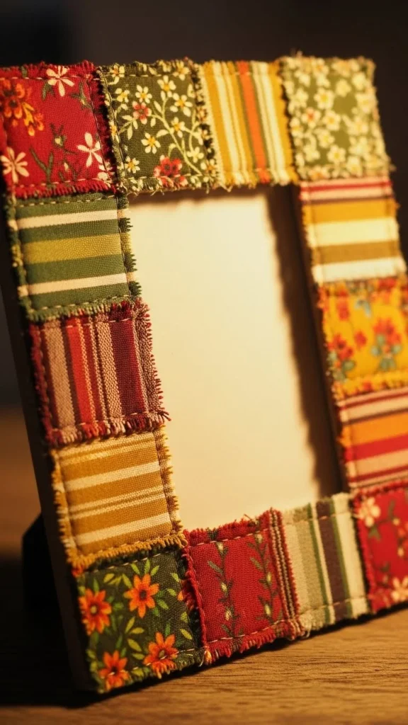 Fabric Scrap Patchwork Frame