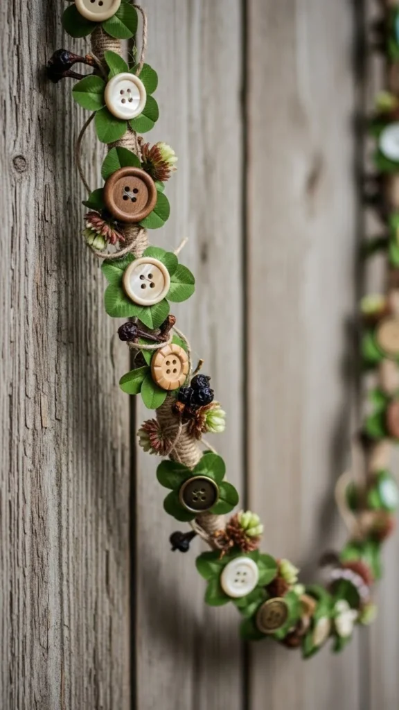 Farmhouse Button Clover Garland