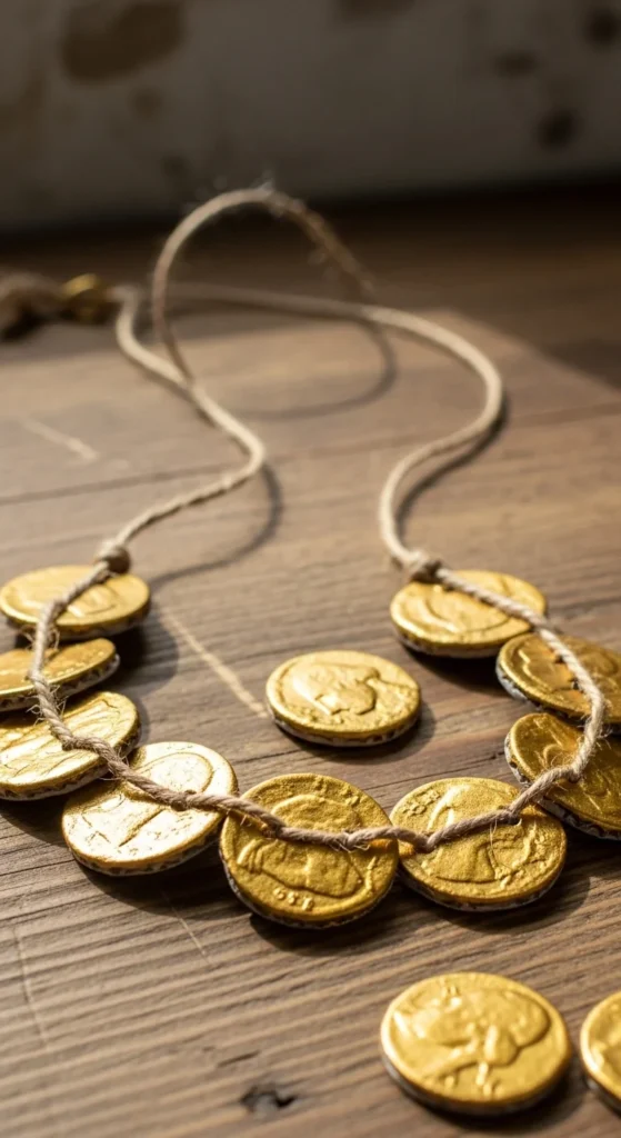 Faux Gold Coin Necklace