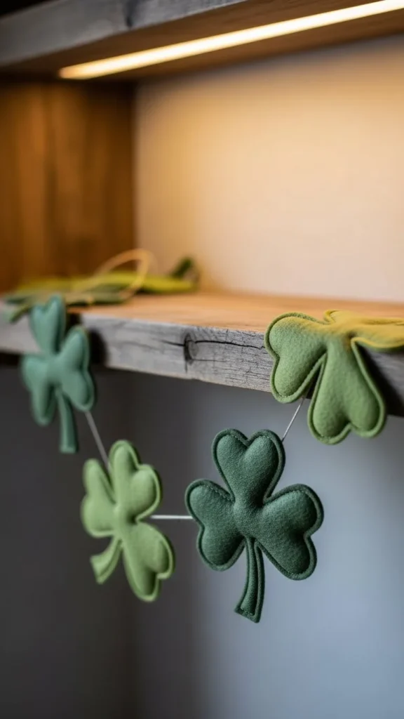 Felt Clover Garland With Soft Texture