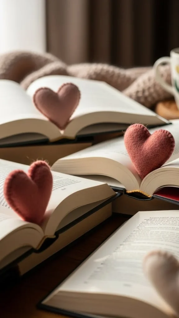 Felt Heart Bookmarks