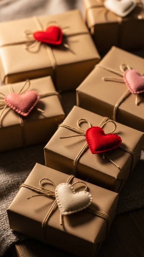 Felt Heart Gift Toppers