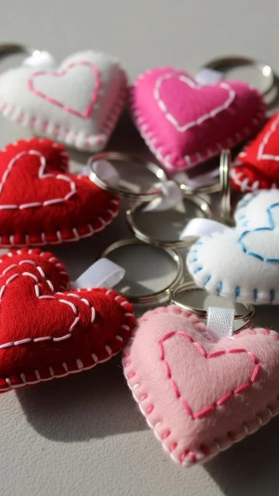 Felt Heart Keychains