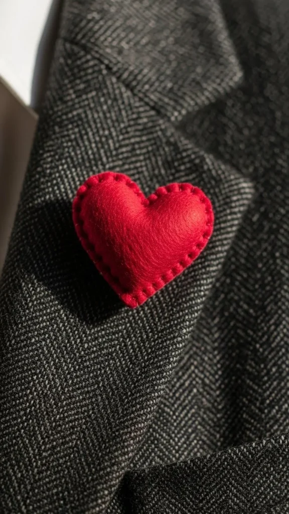 Felt Heart Pins for Jackets