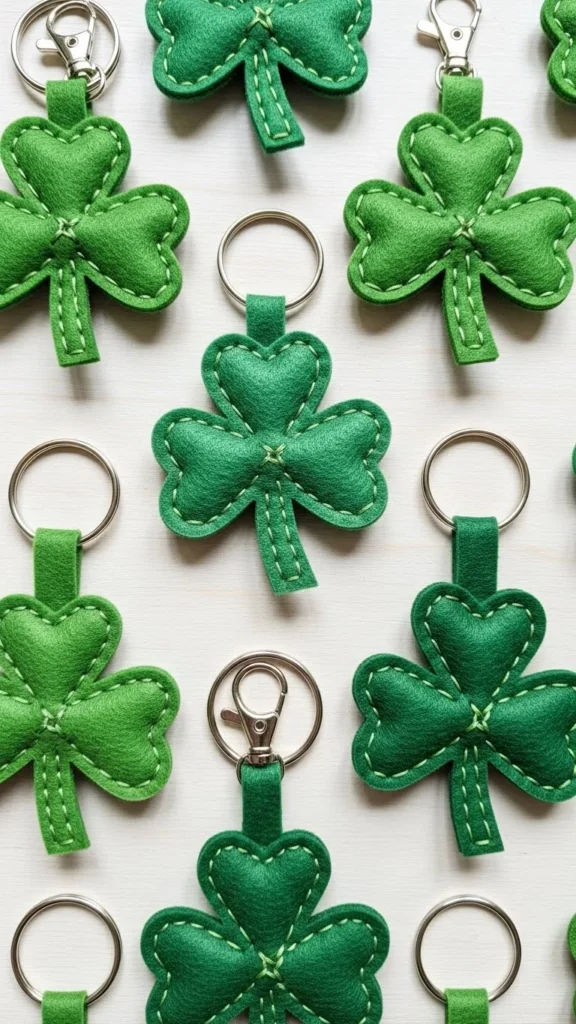 Felt Shamrock Keychains