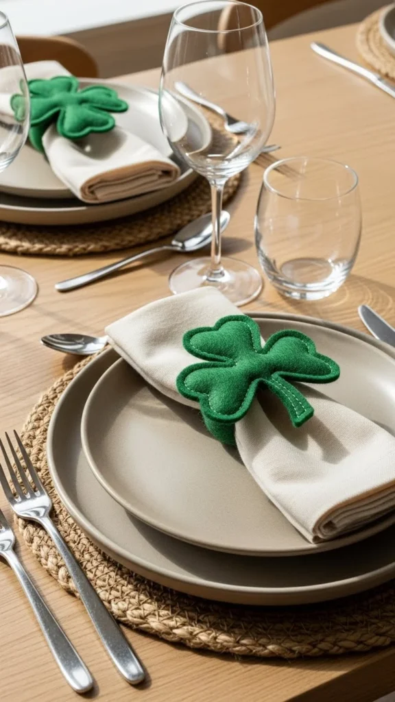 Felt Shamrock Napkin Rings