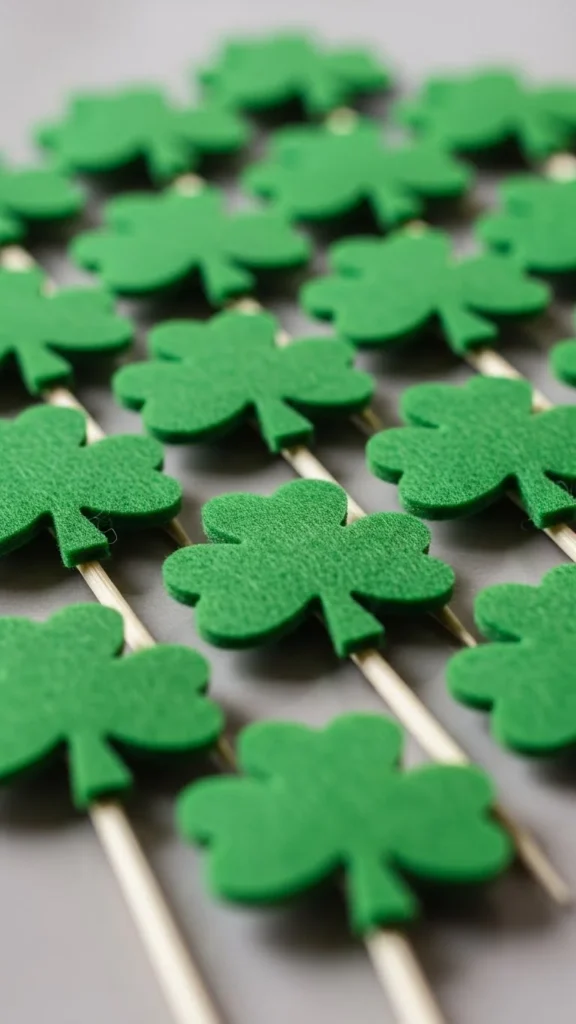 Felt Shamrock Party Picks
