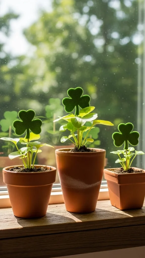 Felt Shamrock Plant Picks
